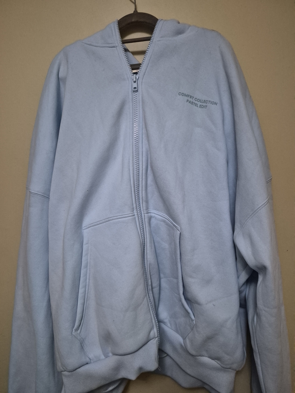 Comfrt Pastel Edit Light Blue Zip-Up Hoodie